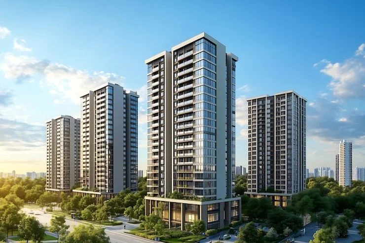 Runwal pre-launch residential towers, aerial artist impression